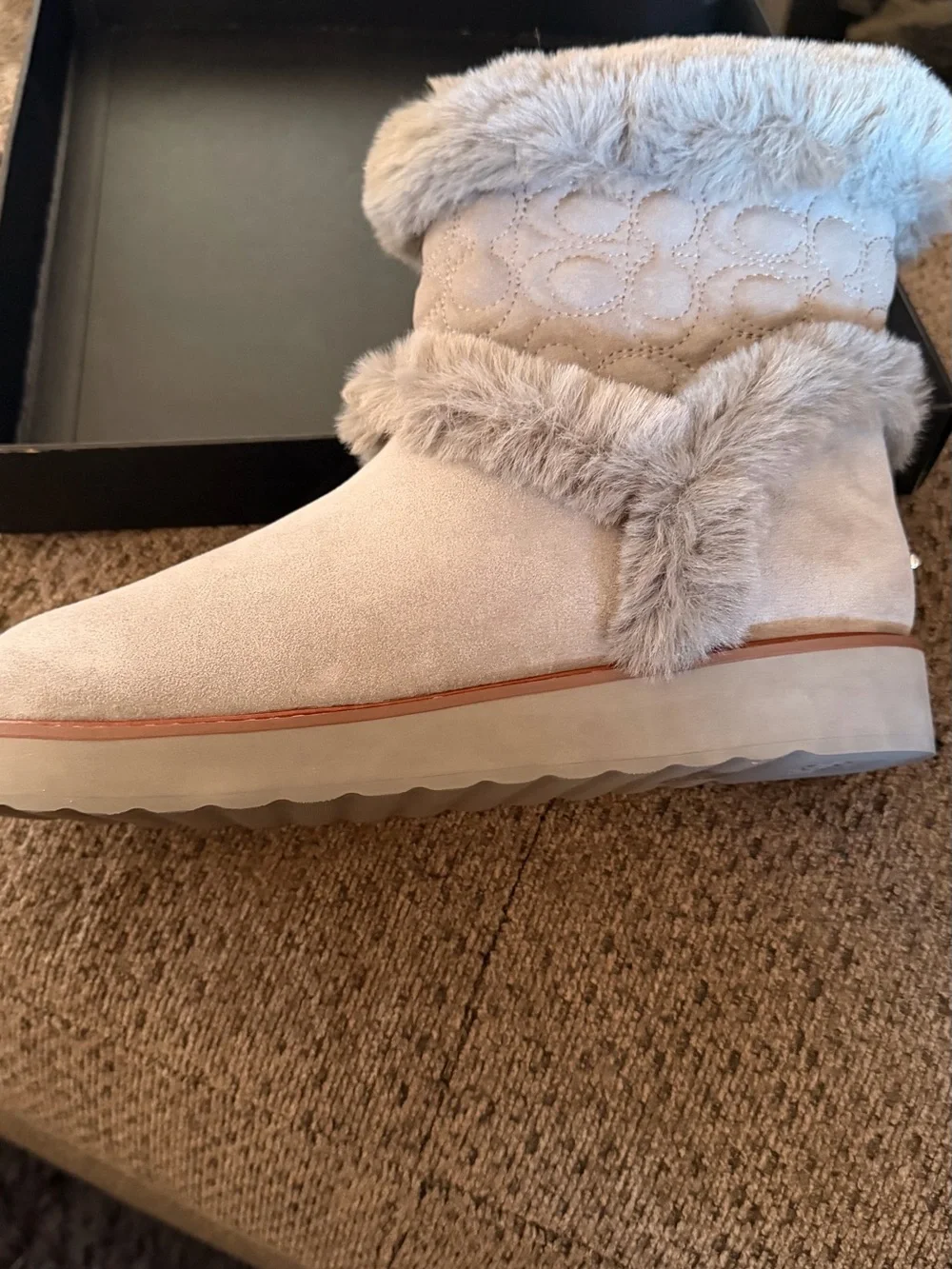 Coach Heather Grey Shoe Box with Coach Logo